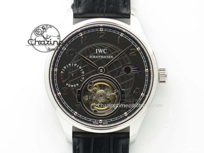 MIROTIME 0524 MoistureWicking Portuguese IW371491 ZF 1:1 Best Edition SS Blue Dial On Leather Strap A79350 (Slim Movement) V 7221